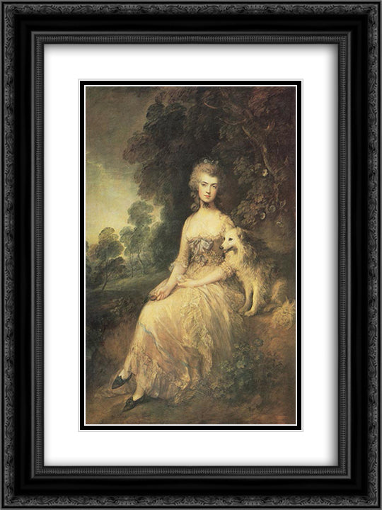 Mrs. Mary Robinson ('Perdita') 18x24 Black Ornate Wood Framed Art Print Poster with Double Matting by Gainsborough, Thomas