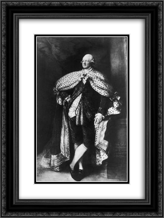 Portrait of John Hobart, 2nd Earl of Buckinghamshire 18x24 Black Ornate Wood Framed Art Print Poster with Double Matting by Gainsborough, Thomas