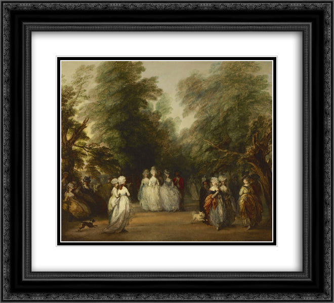 The Mall in St. James's Park 22x20 Black Ornate Wood Framed Art Print Poster with Double Matting by Gainsborough, Thomas