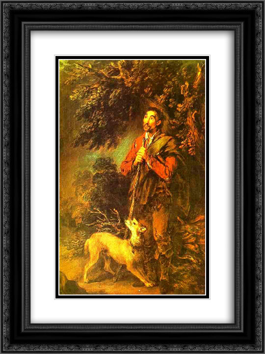 The Woodsman 18x24 Black Ornate Wood Framed Art Print Poster with Double Matting by Gainsborough, Thomas