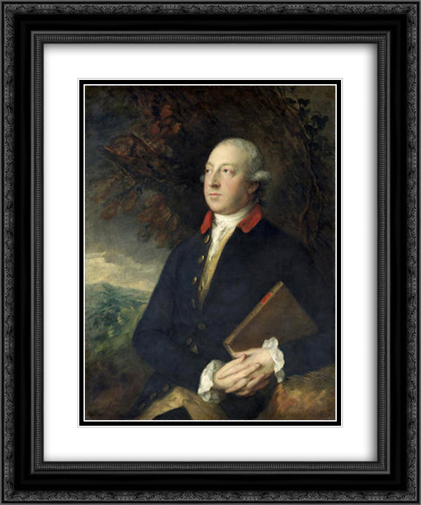 Thomas Pennant 20x24 Black Ornate Wood Framed Art Print Poster with Double Matting by Gainsborough, Thomas