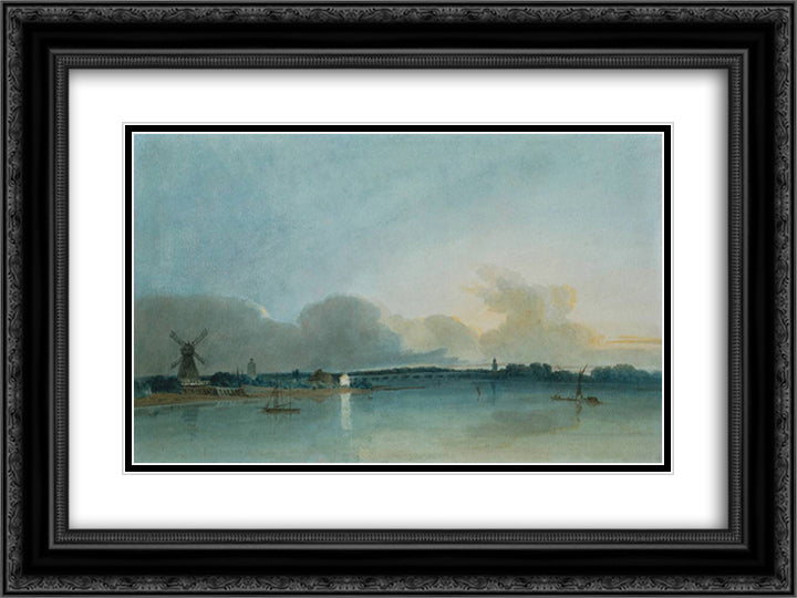 The White House at Chelsea 24x18 Black Ornate Wood Framed Art Print Poster with Double Matting by Girtin, Thomas