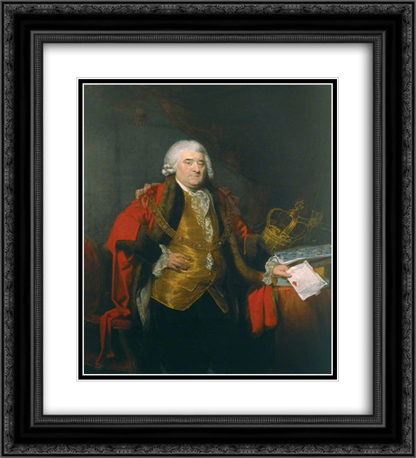 Brass Crosby 20x22 Black Ornate Wood Framed Art Print Poster with Double Matting by Hardy, Thomas