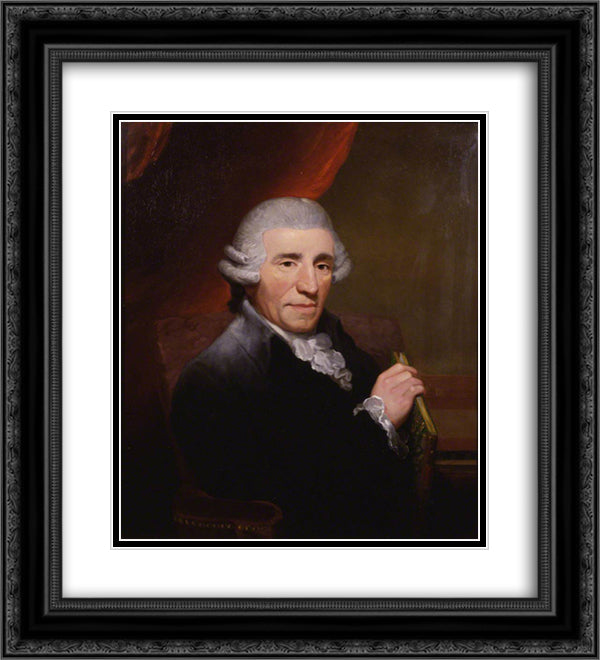 Joseph Haydn 20x22 Black Ornate Wood Framed Art Print Poster with Double Matting by Hardy, Thomas
