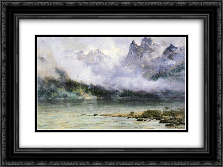Alaska Scene near Juneau 24x18 Black Ornate Wood Framed Art Print Poster with Double Matting by Hill, Thomas