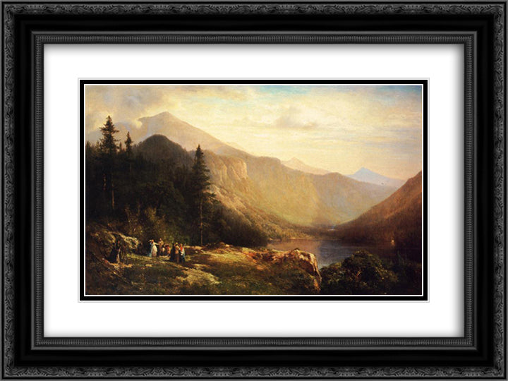 An Artist's View of Mt. Lafayette 24x18 Black Ornate Wood Framed Art Print Poster with Double Matting by Hill, Thomas