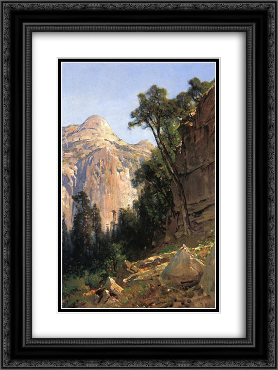 North Dome, Yosemite Valley 18x24 Black Ornate Wood Framed Art Print Poster with Double Matting by Hill, Thomas