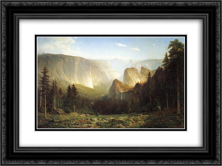 Piute camp, Great Canyon of the Sierra, Yosemite 24x18 Black Ornate Wood Framed Art Print Poster with Double Matting by Hill, Thomas