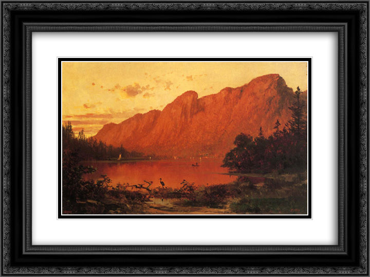 Profile Peakk from Profile Lake, New Hampshire 24x18 Black Ornate Wood Framed Art Print Poster with Double Matting by Hill, Thomas