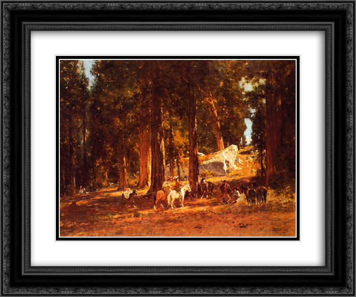 The Mountain Pass 24x20 Black Ornate Wood Framed Art Print Poster with Double Matting by Hill, Thomas