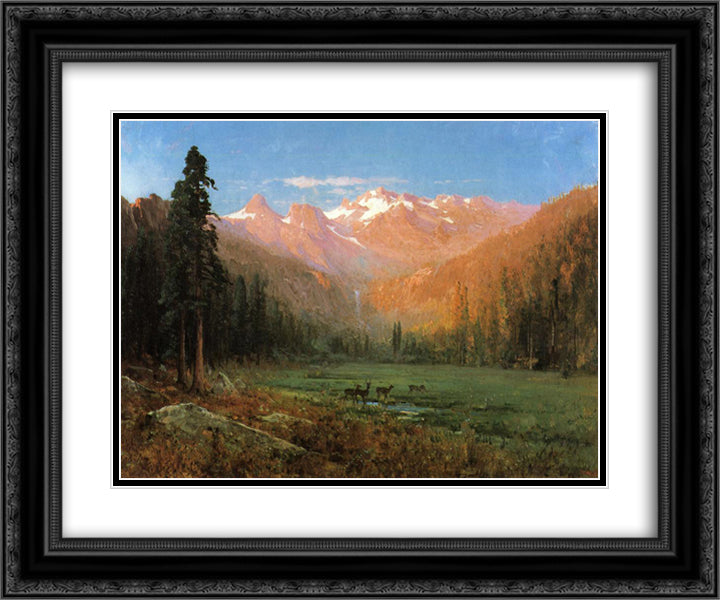 View of Cascade Lake, near Tahoe 24x20 Black Ornate Wood Framed Art Print Poster with Double Matting by Hill, Thomas