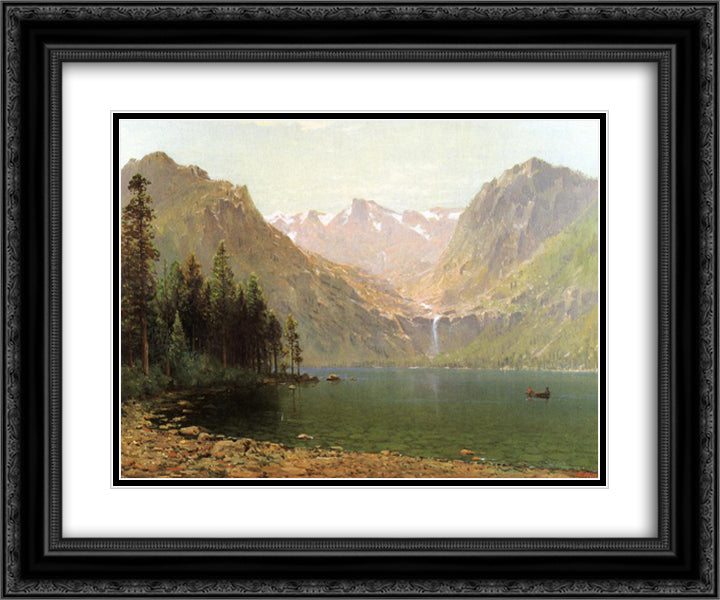 View of Lake Tahoe, Looking Across Emerald Bay 24x20 Black Ornate Wood Framed Art Print Poster with Double Matting by Hill, Thomas