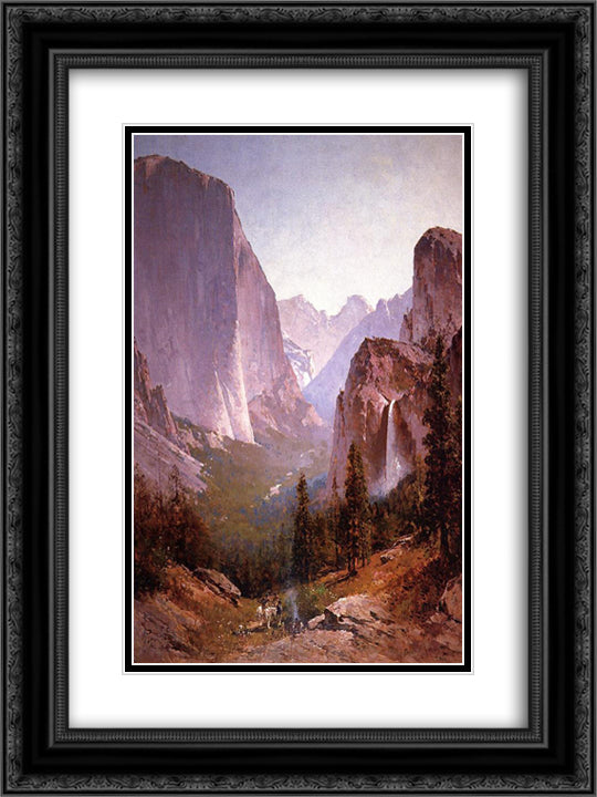 Yosemite 18x24 Black Ornate Wood Framed Art Print Poster with Double Matting by Hill, Thomas