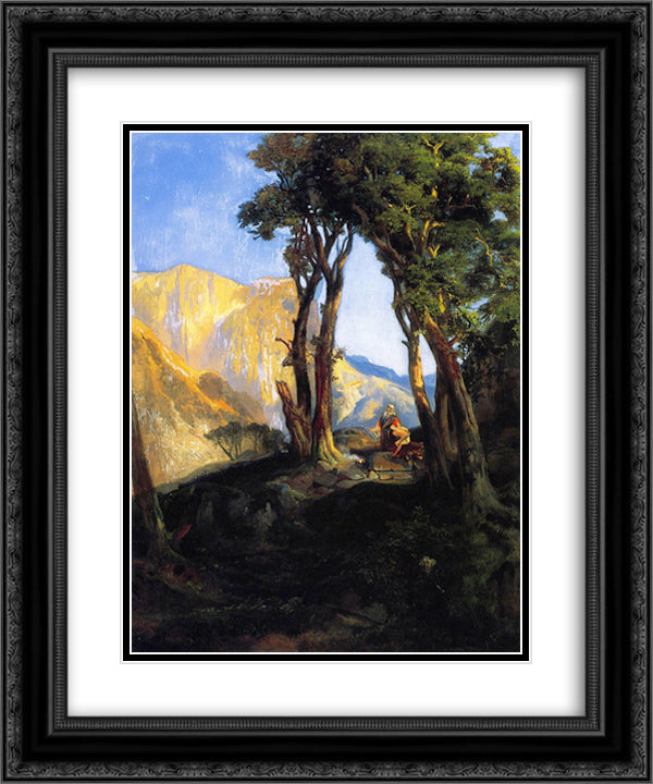 The Sacrifice of Isaac 20x24 Black Ornate Wood Framed Art Print Poster with Double Matting by Moran, Thomas