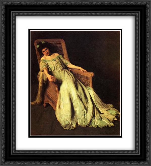 Figurepiece 20x22 Black Ornate Wood Framed Art Print Poster with Double Matting by Anshutz, Thomas Pollock