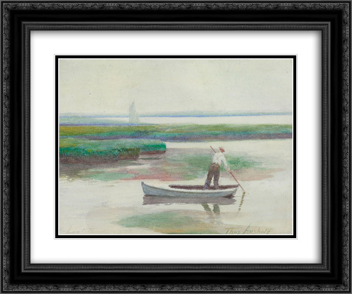 Low Tide 24x20 Black Ornate Wood Framed Art Print Poster with Double Matting by Anshutz, Thomas Pollock