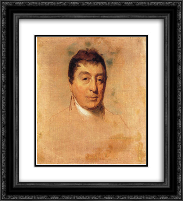 A Life Study of the Marquis de Lafayette 20x22 Black Ornate Wood Framed Art Print Poster with Double Matting by Sully, Thomas