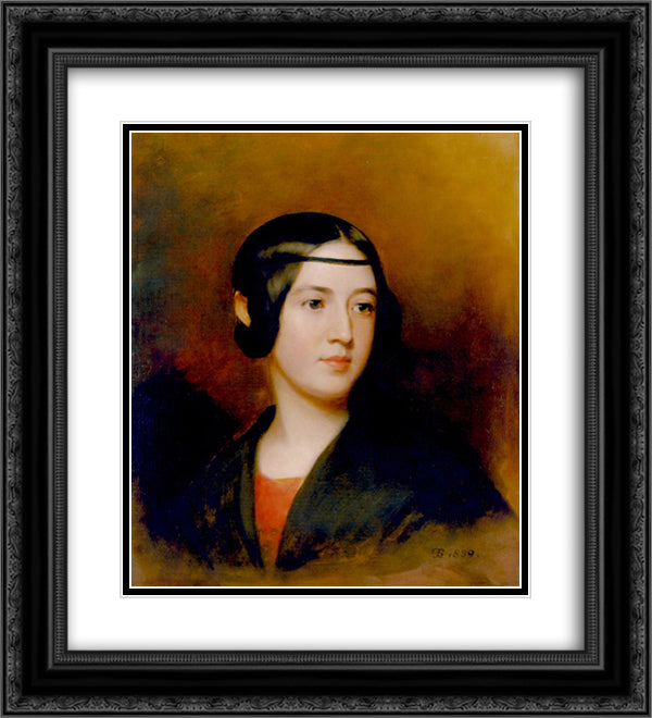 Blanch Sully 20x22 Black Ornate Wood Framed Art Print Poster with Double Matting by Sully, Thomas