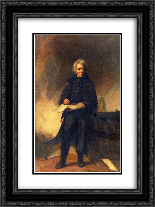 General Jackson after the Battle of New Orleans 18x24 Black Ornate Wood Framed Art Print Poster with Double Matting by Sully, Thomas