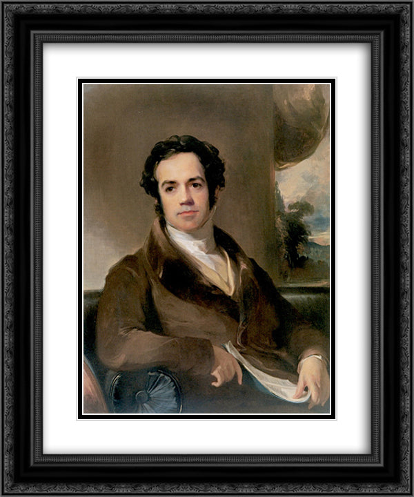 George Ticknor 20x24 Black Ornate Wood Framed Art Print Poster with Double Matting by Sully, Thomas