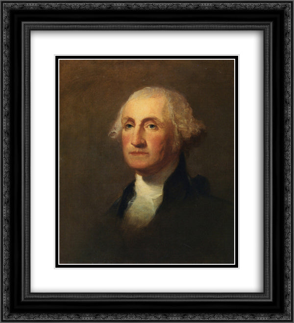 George Washington 20x22 Black Ornate Wood Framed Art Print Poster with Double Matting by Sully, Thomas
