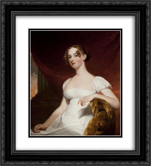 Margaret Siddons, Mrs. Benjamin Kintzing 20x22 Black Ornate Wood Framed Art Print Poster with Double Matting by Sully, Thomas