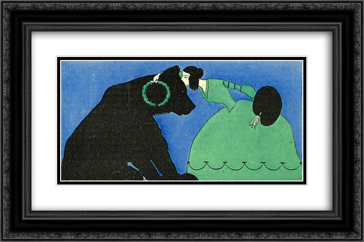 Poster for the Berlin Secession, Art and Artist magazine 24x16 Black Ornate Wood Framed Art Print Poster with Double Matting by Heine, Thomas Theodor