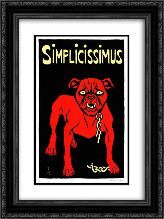 Simplicissimus 18x24 Black Ornate Wood Framed Art Print Poster with Double Matting by Heine, Thomas Theodor