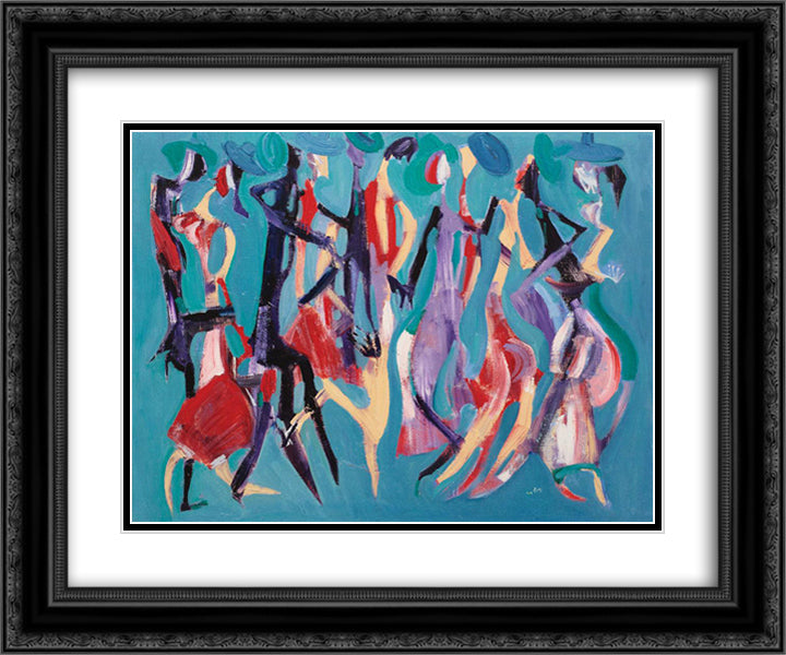 Foxtrot 24x20 Black Ornate Wood Framed Art Print Poster with Double Matting by Peltz, Tia
