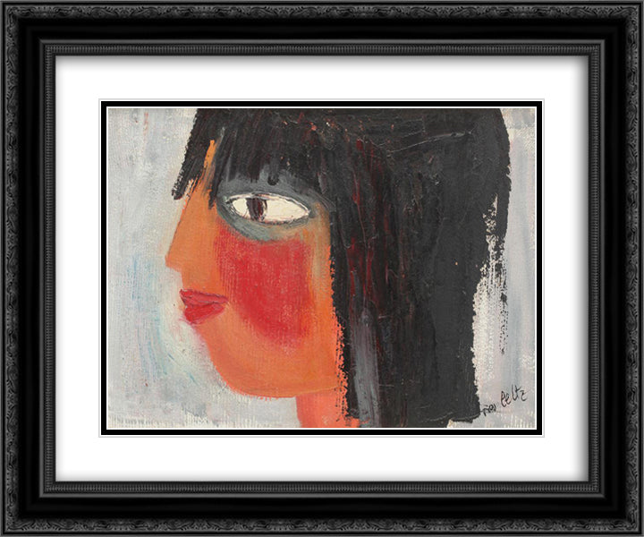 Girl Aglow 24x20 Black Ornate Wood Framed Art Print Poster with Double Matting by Peltz, Tia