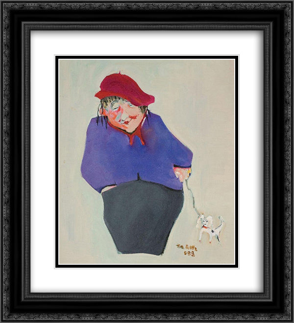 Norocel 20x22 Black Ornate Wood Framed Art Print Poster with Double Matting by Peltz, Tia