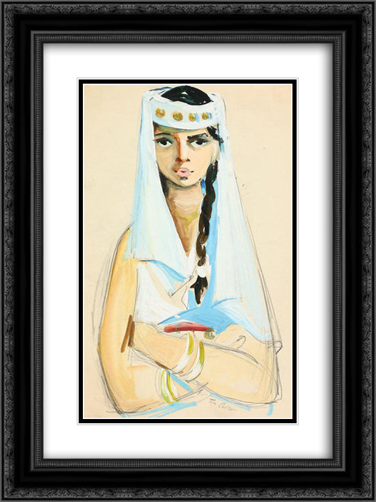 Odalisk 18x24 Black Ornate Wood Framed Art Print Poster with Double Matting by Peltz, Tia