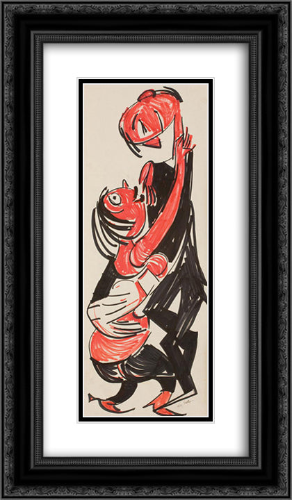 The Dance of Love 14x24 Black Ornate Wood Framed Art Print Poster with Double Matting by Peltz, Tia