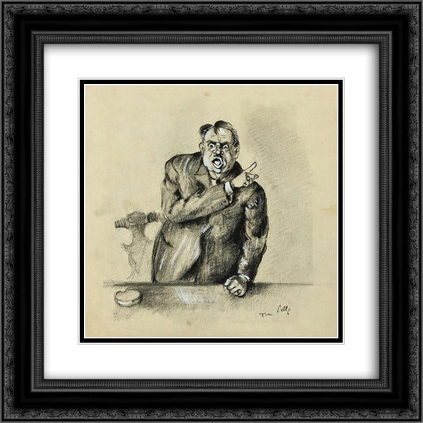 The Pleading 20x20 Black Ornate Wood Framed Art Print Poster with Double Matting by Peltz, Tia