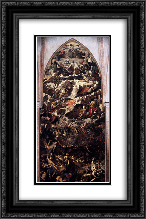 The Last Judgment 16x24 Black Ornate Wood Framed Art Print Poster with Double Matting by Tintoretto