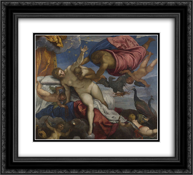 The Origin of the Milky Way 22x20 Black Ornate Wood Framed Art Print Poster with Double Matting by Tintoretto