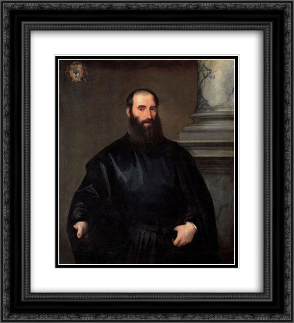Giacomo Doria 20x22 Black Ornate Wood Framed Art Print Poster with Double Matting by Titian