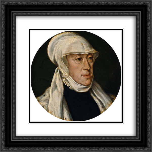 Mary of Hungary, Regent of the Netherlands 20x20 Black Ornate Wood Framed Art Print Poster with Double Matting by Titian
