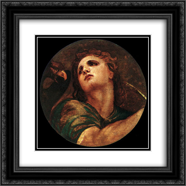 St John the Evangelist 20x20 Black Ornate Wood Framed Art Print Poster with Double Matting by Titian