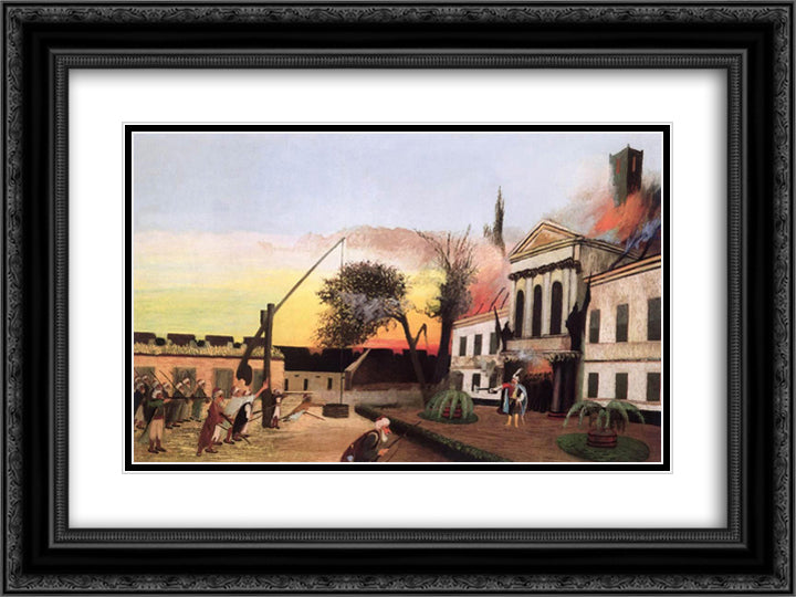 Break-out of Zrinyi 24x18 Black Ornate Wood Framed Art Print Poster with Double Matting by Csontvary, Tivadar Kosztka