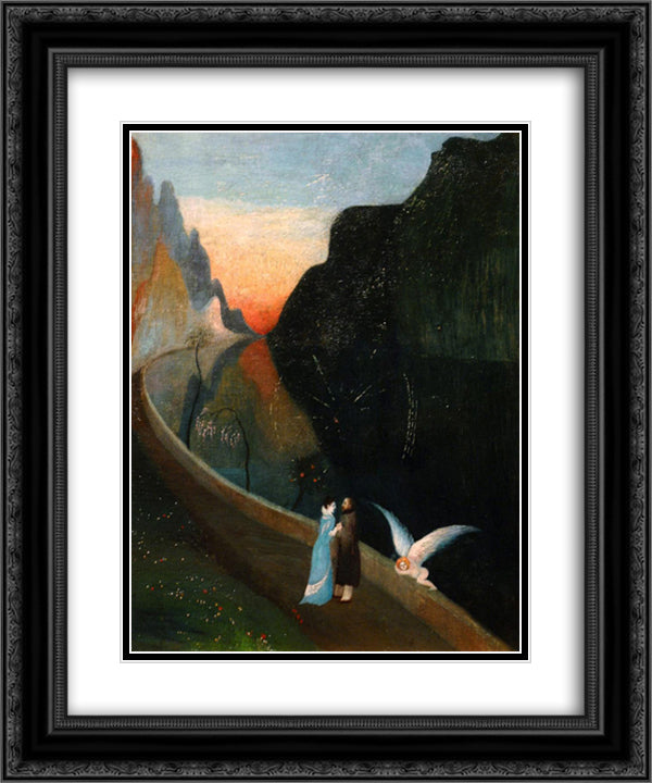 Rendez-vous of Lovers 20x24 Black Ornate Wood Framed Art Print Poster with Double Matting by Csontvary, Tivadar Kosztka