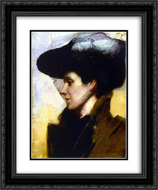 Eileen 20x24 Black Ornate Wood Framed Art Print Poster with Double Matting by Roberts, Tom