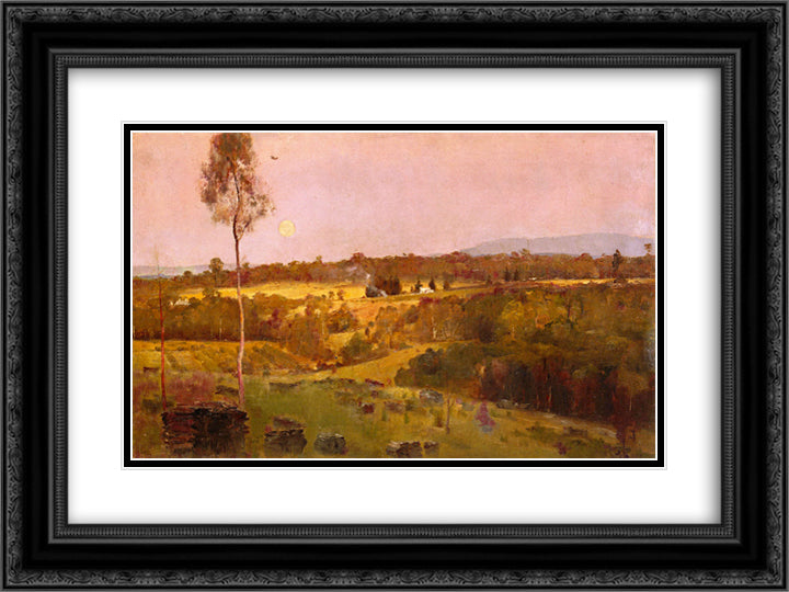 Evening, when the quiet east flushes faintly at the sun's lasts look 24x18 Black Ornate Wood Framed Art Print Poster with Double Matting by Roberts, Tom
