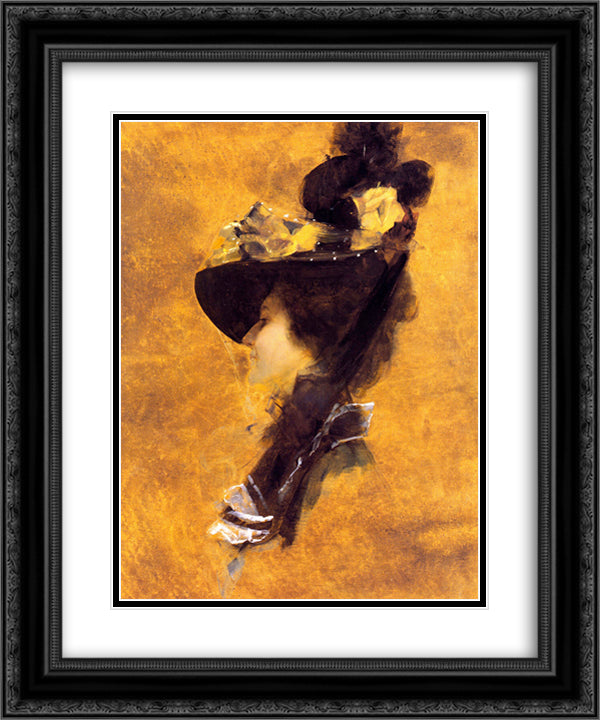 Frances Ross 20x24 Black Ornate Wood Framed Art Print Poster with Double Matting by Roberts, Tom
