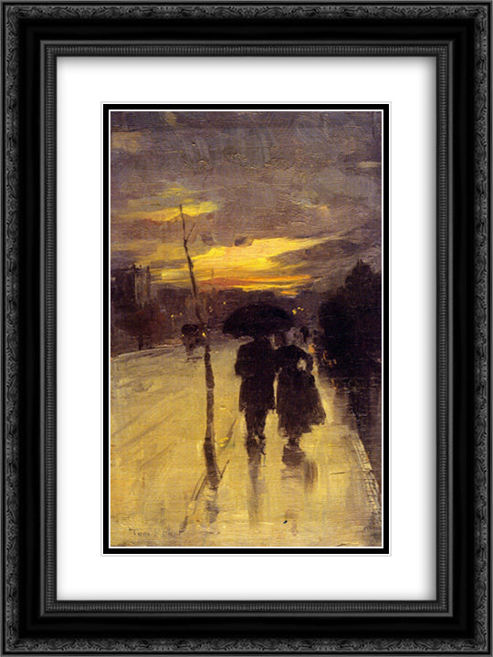 Going Home 18x24 Black Ornate Wood Framed Art Print Poster with Double Matting by Roberts, Tom