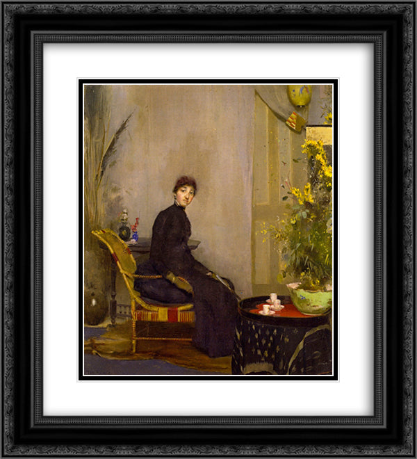 Mrs. L. A. Abrahams 20x22 Black Ornate Wood Framed Art Print Poster with Double Matting by Roberts, Tom