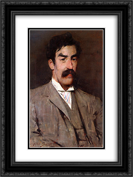 Professor Marshall-Hall 18x24 Black Ornate Wood Framed Art Print Poster with Double Matting by Roberts, Tom