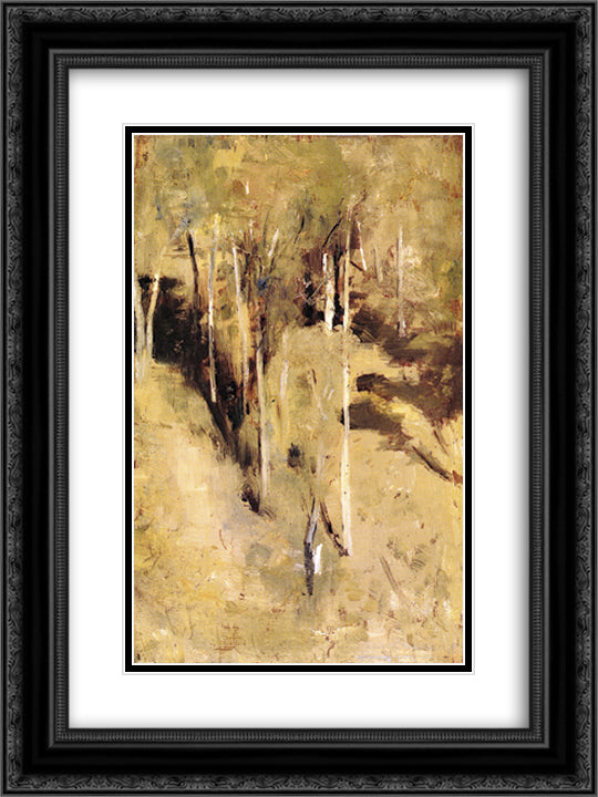 Saplings 18x24 Black Ornate Wood Framed Art Print Poster with Double Matting by Roberts, Tom