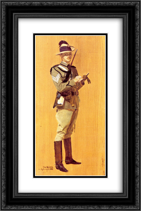 Sergeant R.D. Fraser, Mounted Rifles 16x24 Black Ornate Wood Framed Art Print Poster with Double Matting by Roberts, Tom