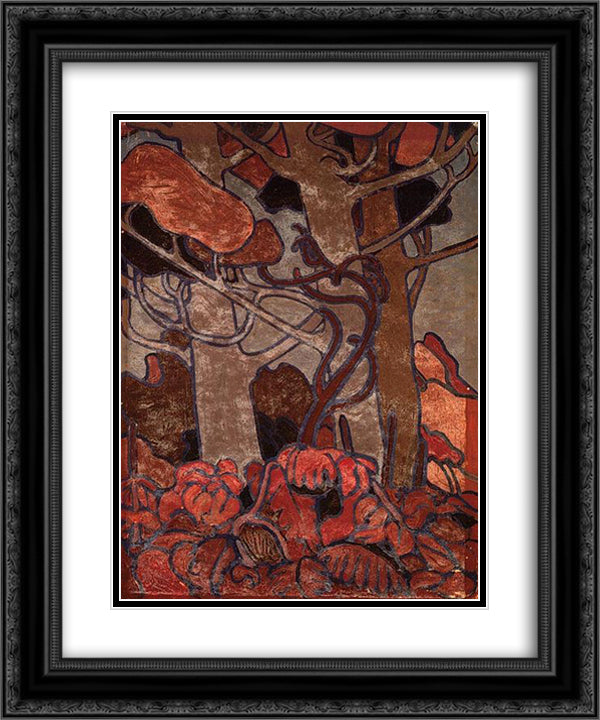Forest Undergrowth I 20x24 Black Ornate Wood Framed Art Print Poster with Double Matting by Thomson, Tom